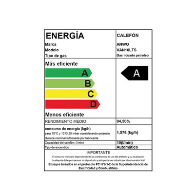 CALEFÓN ANWO 10 L/M HITECH HYDRO 18 TIRO FORZADO NG